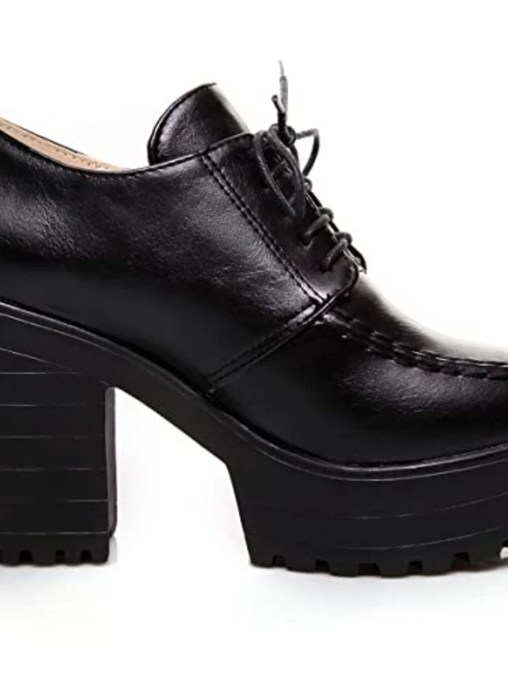 Chunky Heel Platform Ankle Booties Lace Up Oxfords Shoes
